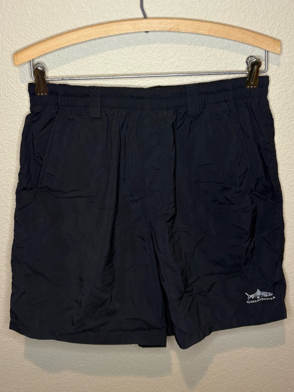 Columbia Swim Trunks Men's S Black Shorts Mesh Lined PFG Packable Pockets